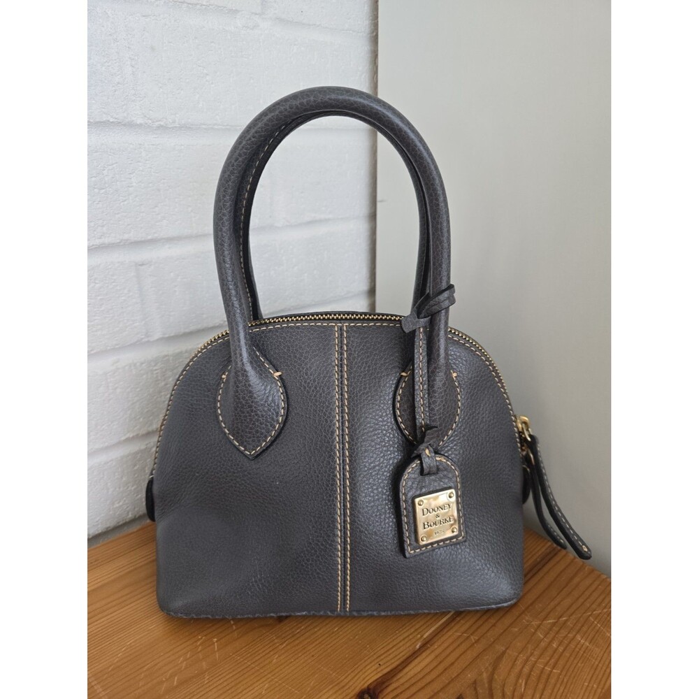 Dooney & Bourke Baby Domed Satchel Handbag Gray Leather